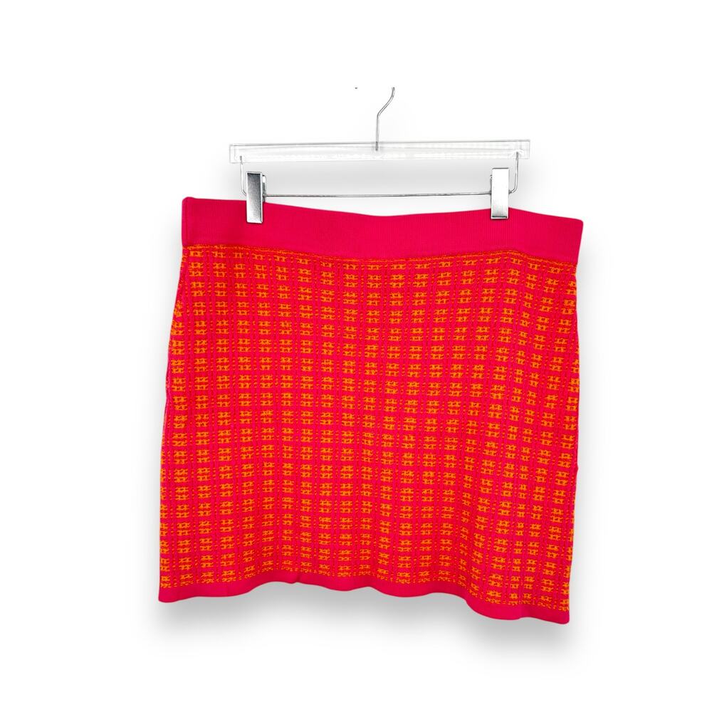 Free Assembly sweater pencil mini skirt tweed hot pink gold XXXL NEW